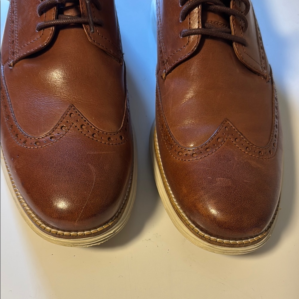 Men's ØriginalGrand Wingtip Oxfords Dress Shoes Cole Hann 11.5 Wide (worn twice) - Picture 7 of 12